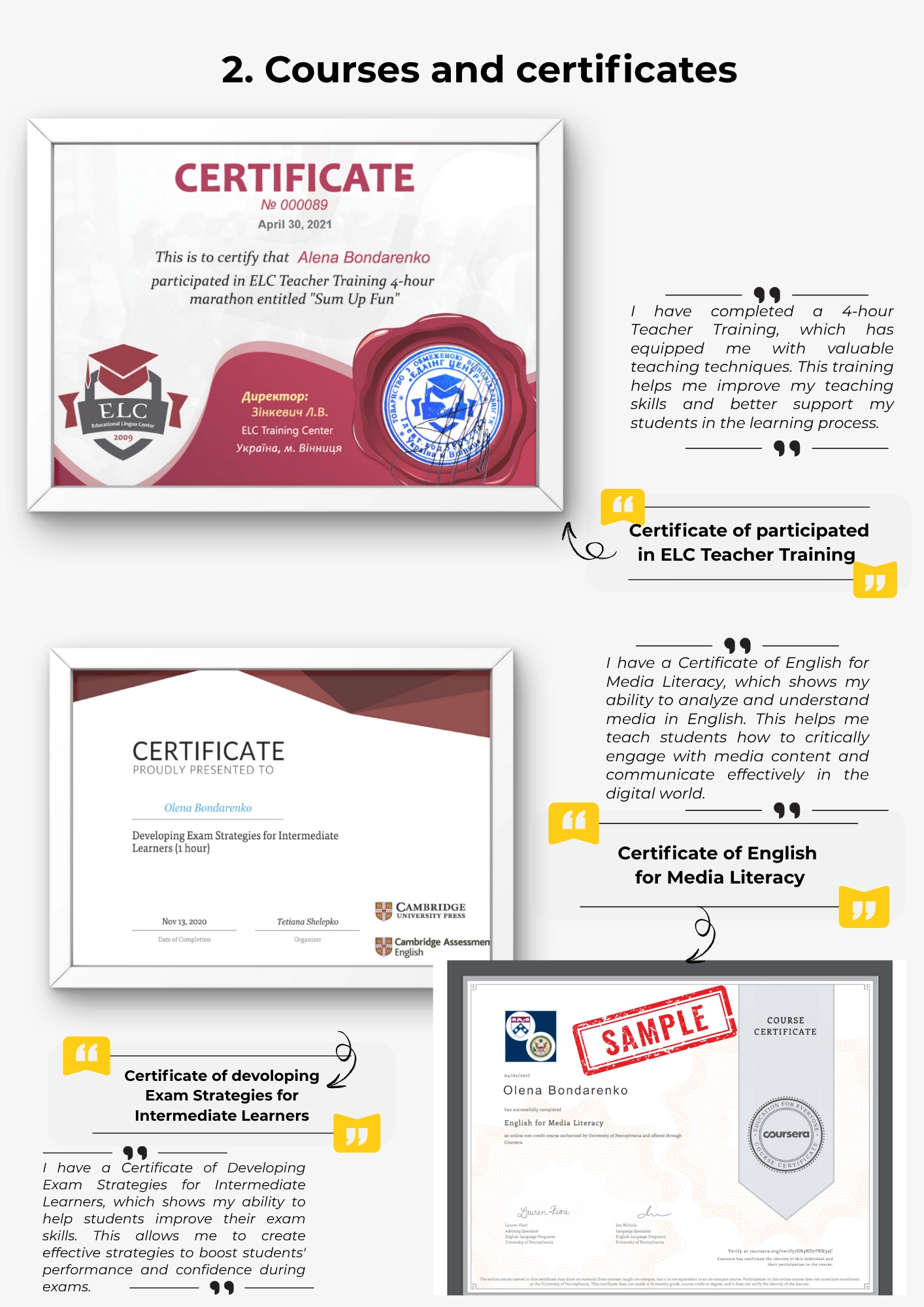 Портфоліо, сторінка 9